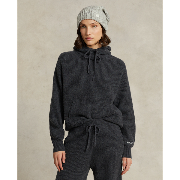 Charcoal Grey Cashmere Hoodie Sweater RLX 1