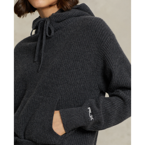 Charcoal Grey Cashmere Hoodie Sweater RLX 6