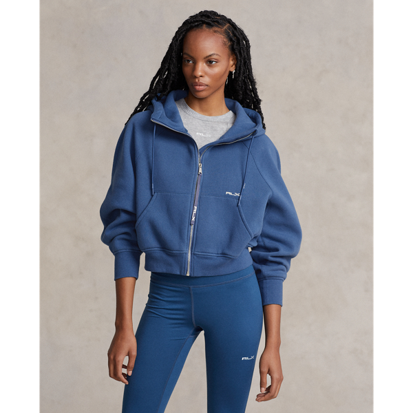 Fleece Full-Zip Dolman-Sleeve Hoodie