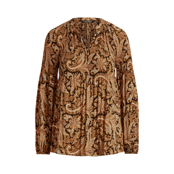 Paisley Pleated Georgette Blouse Lauren 1