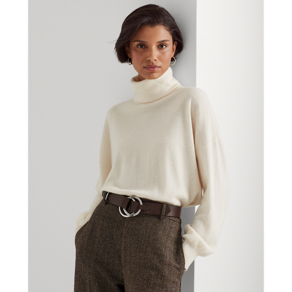 Mascarpone Cream Washable Cashmere Turtleneck Sweater Lauren 1