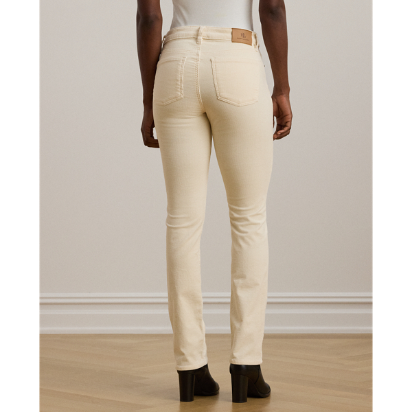 Mascarpone Cream Stretch Corduroy Mid-Rise Straight Pant Lauren 5