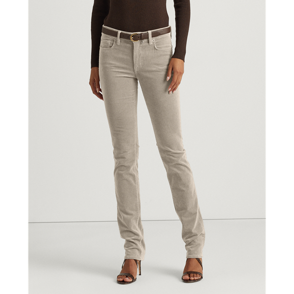 Light Truffle Stretch Corduroy Straight Trouser Lauren 4
