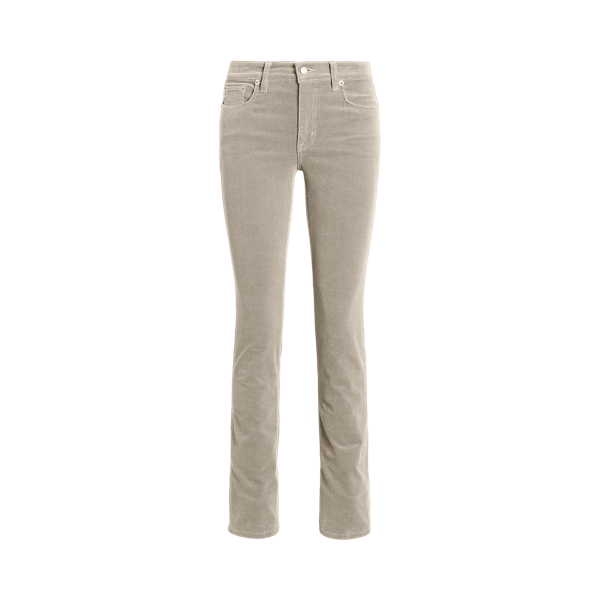 Light Truffle Stretch Corduroy Straight Trouser Lauren 2