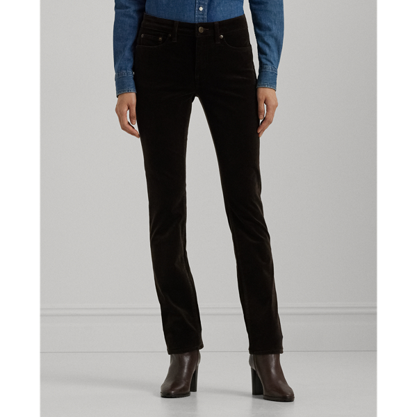 Stretch Corduroy Mid-Rise Straight Pant