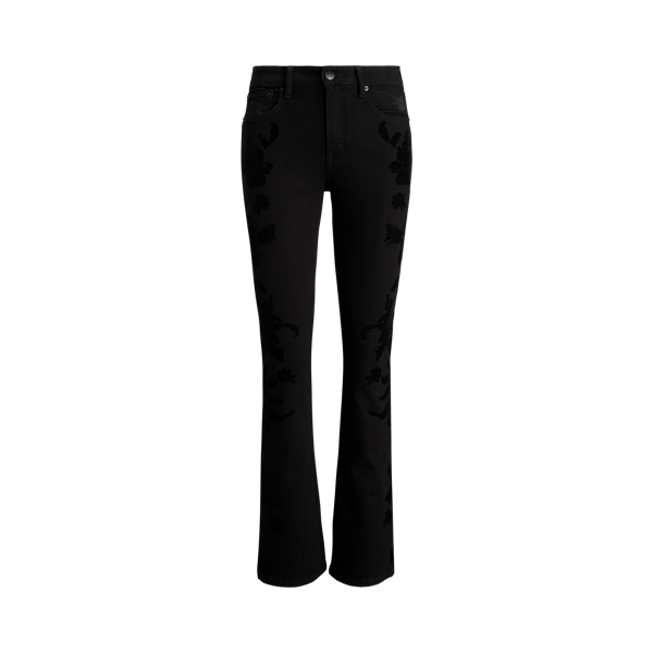 Jeans boot cut de tiro alto bordados Lauren en 1