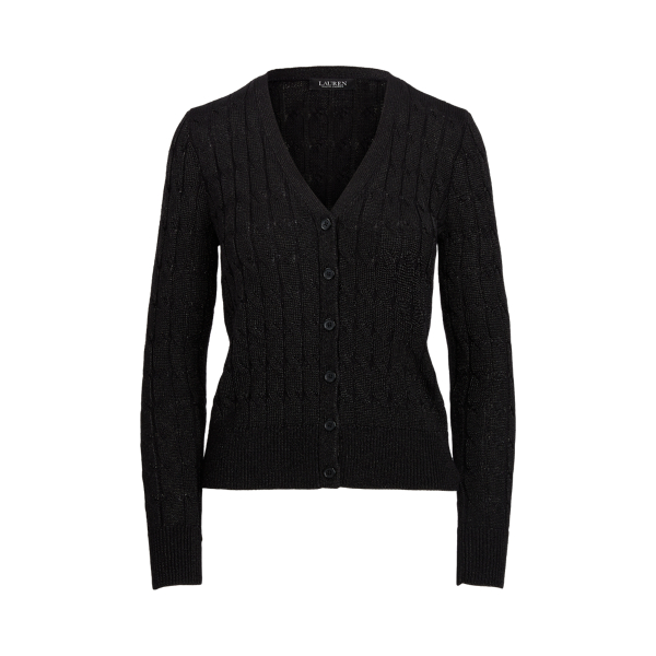 Metallic Cable-Knit Cardigan Lauren 1