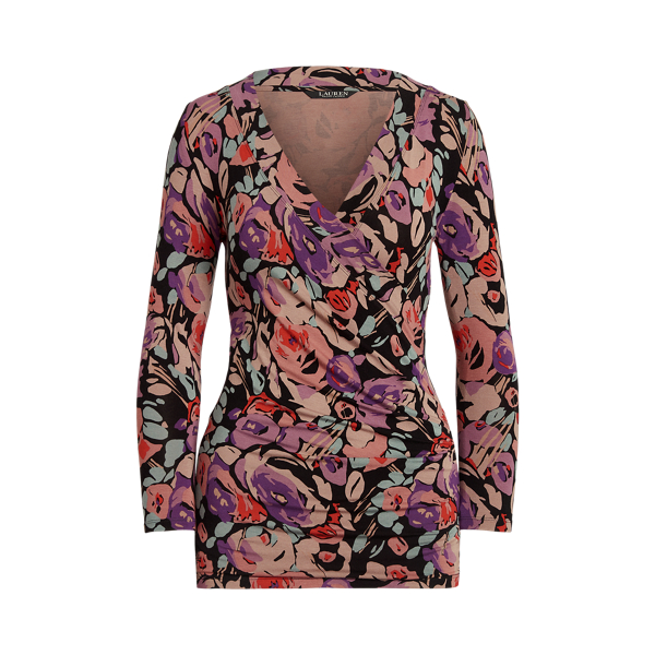 Floral Surplice Jersey Top Lauren 1