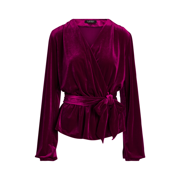 Velvet Belted Peplum Top
