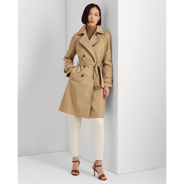 Trenchcoat mit G&uuml;rtel Lauren Petite in Birkenbraun 3