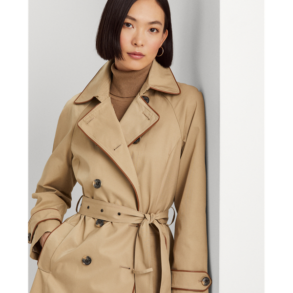 Trenchcoat mit G&uuml;rtel Lauren Petite in Birkenbraun 5