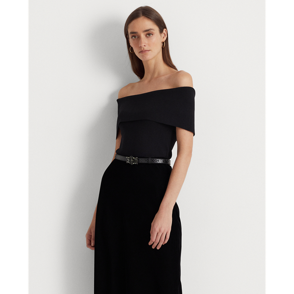 Schulterfreier Pullover Lauren in Schwarz 4