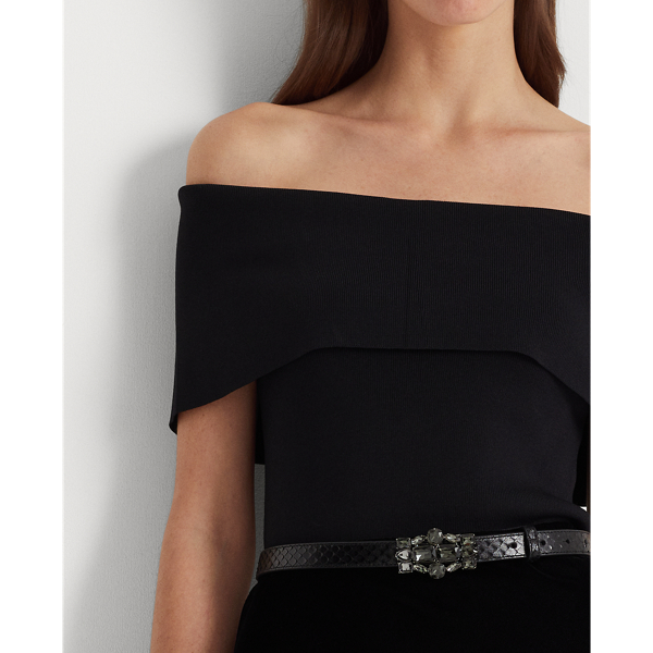 Schulterfreier Pullover Lauren in Schwarz 6