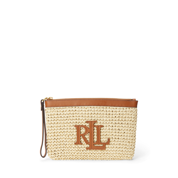 Straw Medium Logo Pouch