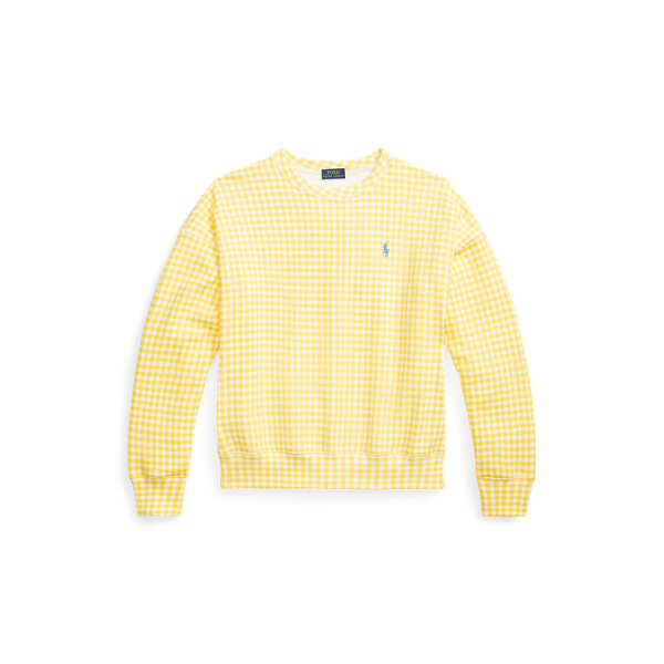 Gingham Fleece Crewneck Sweatshirt
