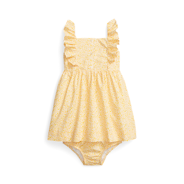 Floral Ruffled Poplin Dress and Bloomer