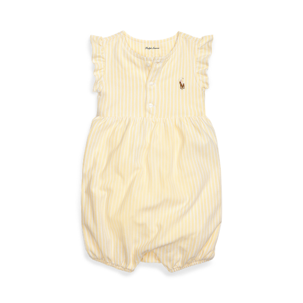 Striped Cotton Mesh Bubble Shortall