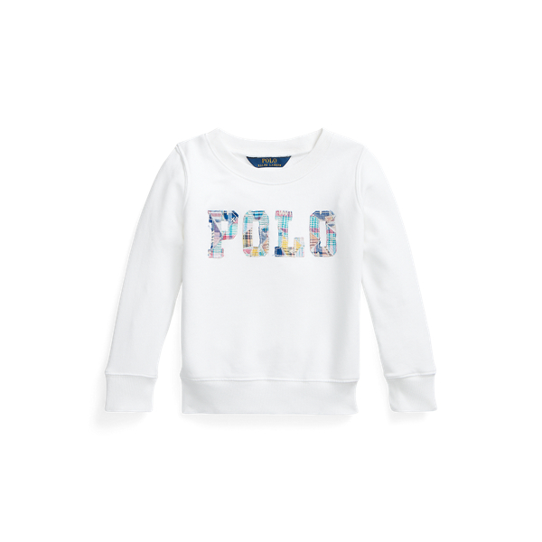 Sweatshirt van fleece met geruit logo
