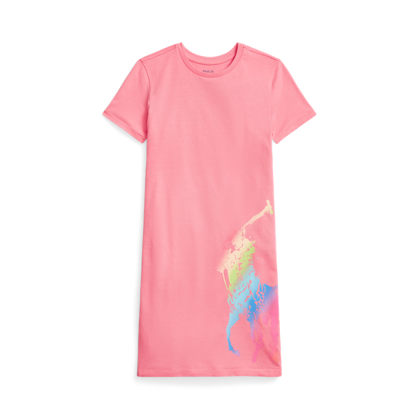 Ombre Big Pony Cotton T-shirt Dress