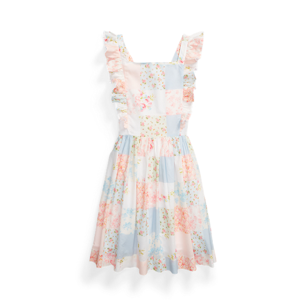 Floral Ruffled Cotton Poplin Dress