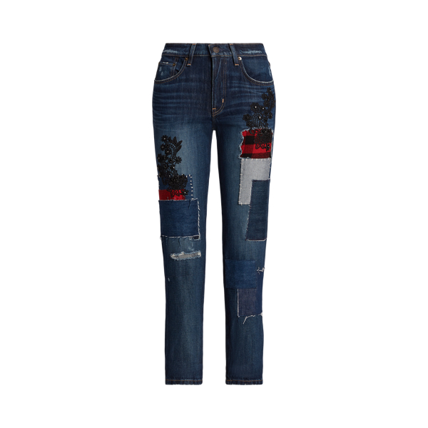 Patchwork Relaxed Tapered Ankle Jean Lauren 1