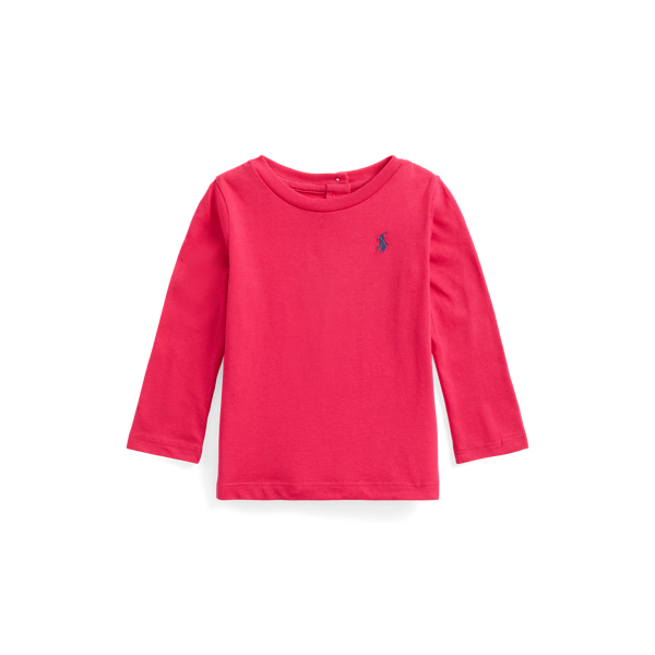 Sport Pink Cotton Jersey Long-Sleeve Tee Baby Girl 1