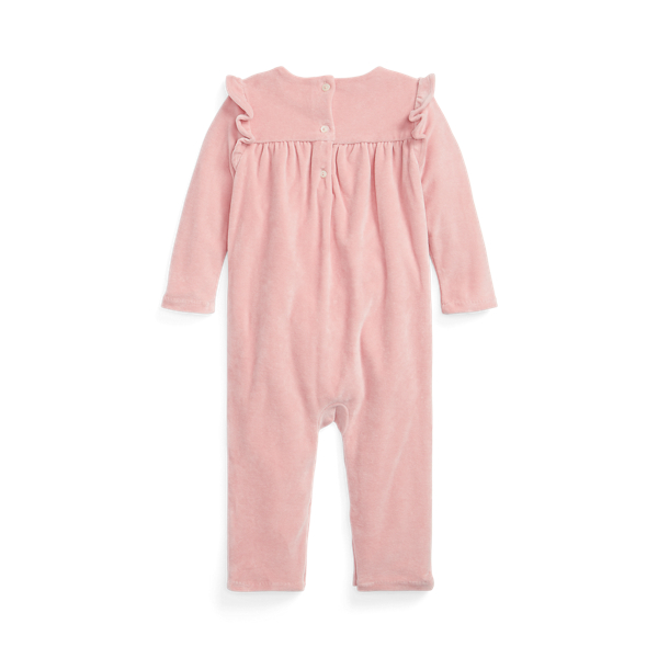 Adirondack Rose Ruffled Velour Coverall Baby Girl 2