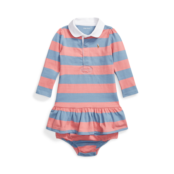 Robe rugby en coton ray&eacute; et bloomer