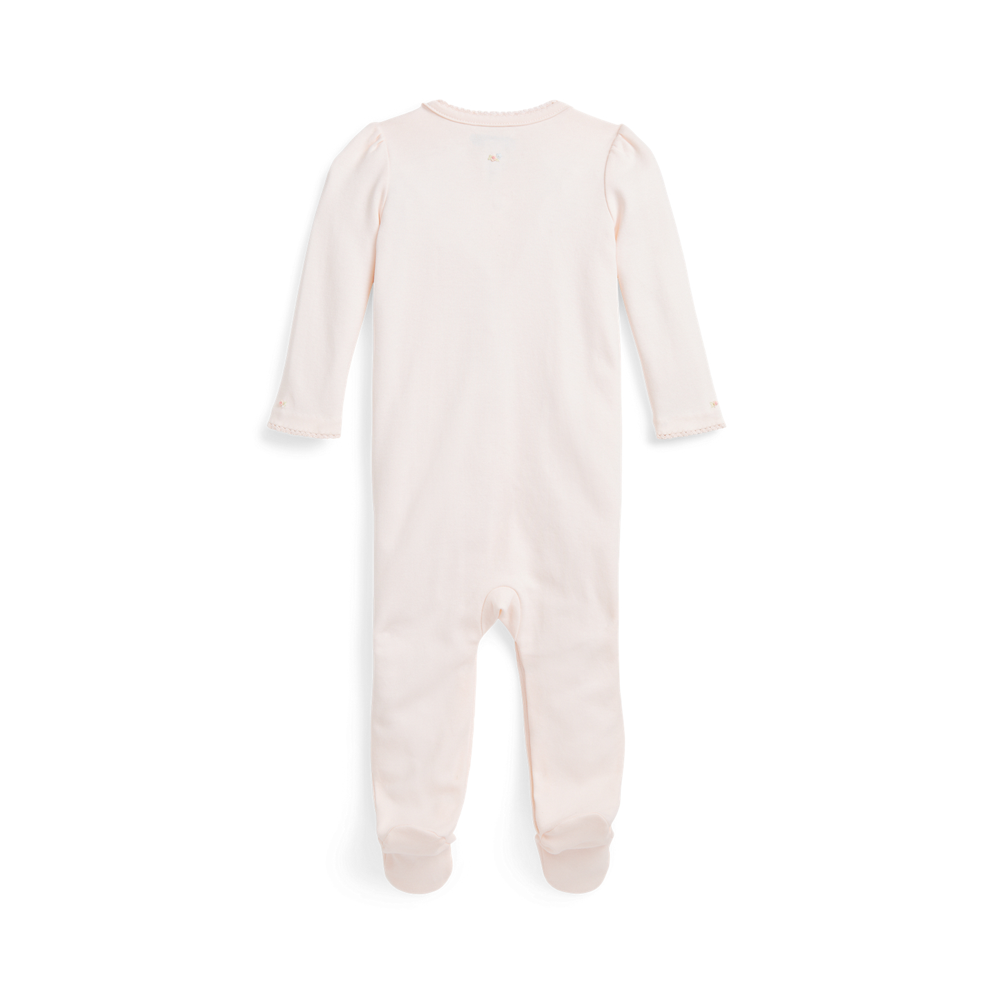Детский комбинезон Ralph Lauren Floral Organic Cotton Interlock Coverall, цвет: Розовый — фото 1