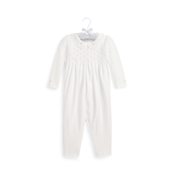 Smocked Organic Cotton Coverall