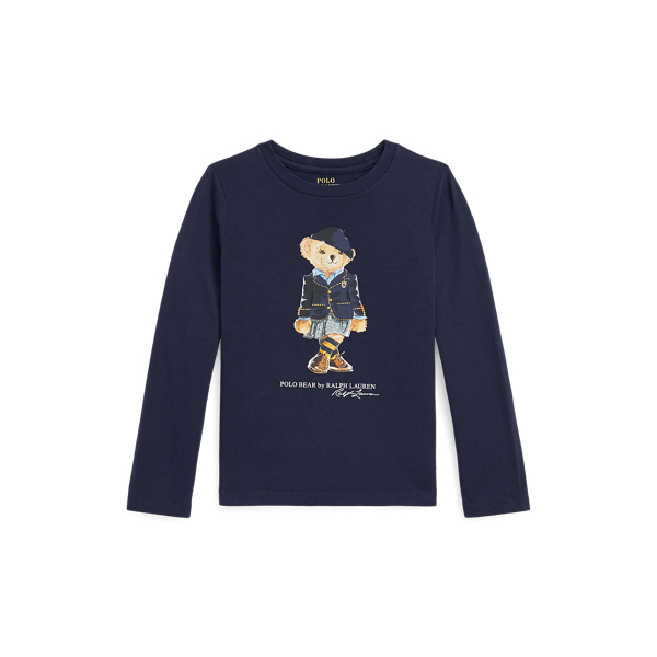 Bimbo Moncler Polo Maglia Bianca Manica Lunga Bimbo Polo Bear