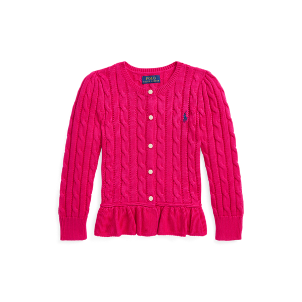 トップス tulle peplum polo knit cardigan Cable-Knit Cotton Peplum Cardigan | Ralph Lauren