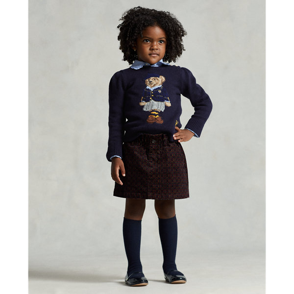 RL Navy Polo Bear Cotton-Blend Sweater Girls 2-6x 4