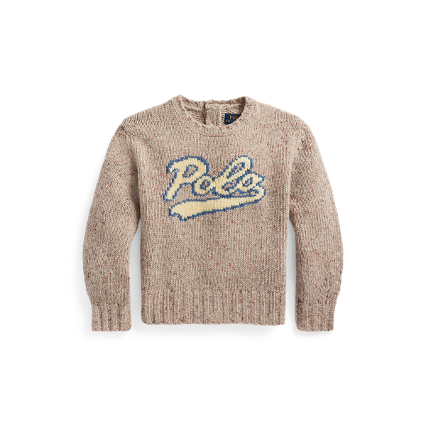 Pull &agrave; logo en laine m&eacute;lang&eacute;e