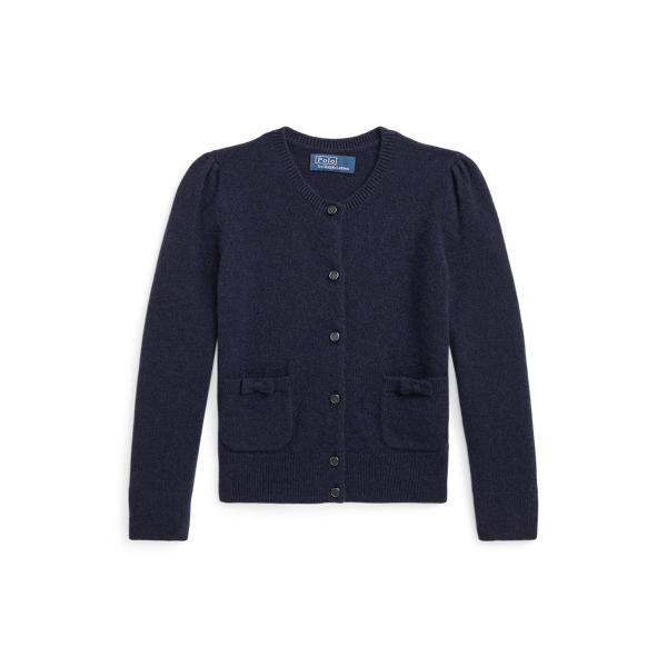 Bow-Trim Cashmere Cardigan Girls 1.5-6.5 Years 1
