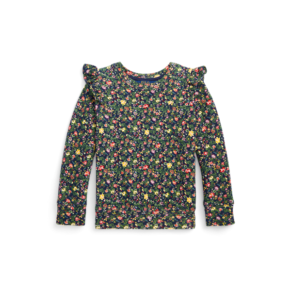 Floral Ruffled Fleece Sweatshirt Girls 2-6x 1