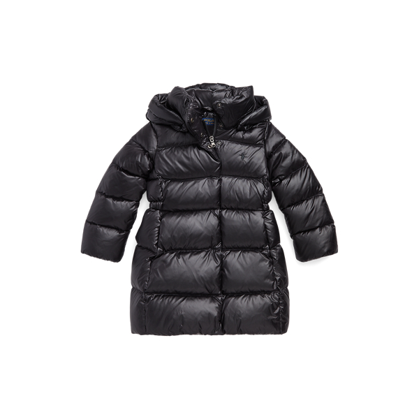 Polo Black Water-Resistant Down Long Coat Girls 2-6x for winter 1