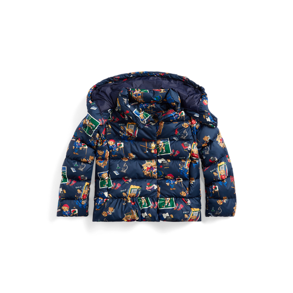 Polo Bear Water Repellent Down Jacket for Girls Ralph Lauren UK