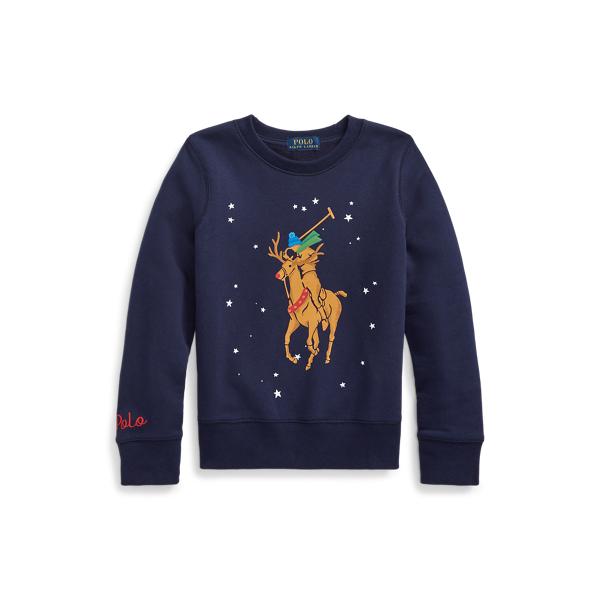 Fleece sweatshirt met Reindeer Big Pony