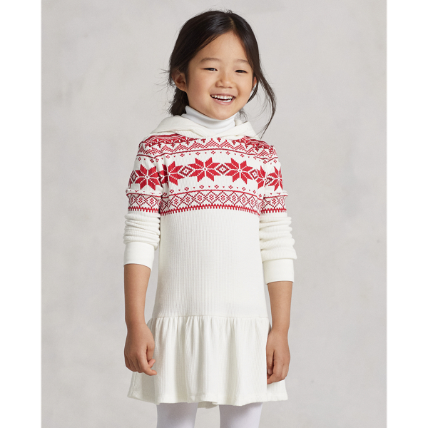 Nevis Fair Isle Waffle-Knit Hooded Dress Girls 2-6x 4