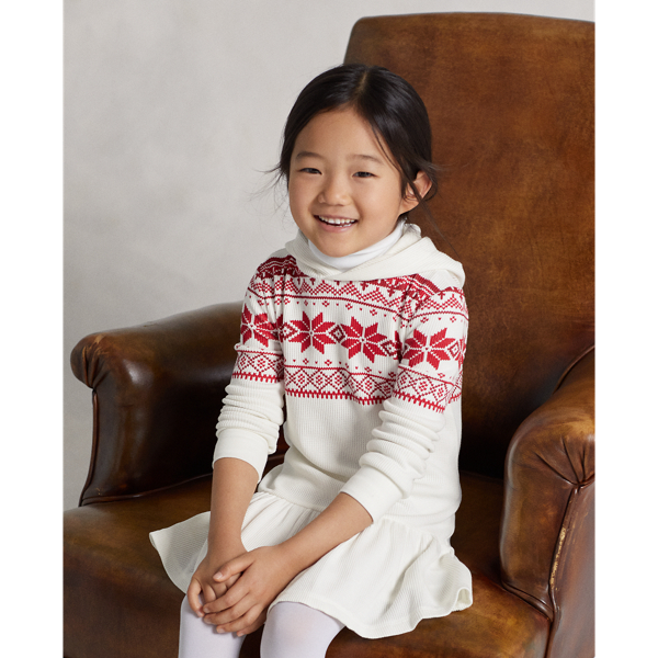Nevis Fair Isle Waffle-Knit Hooded Dress Girls 2-6x 5
