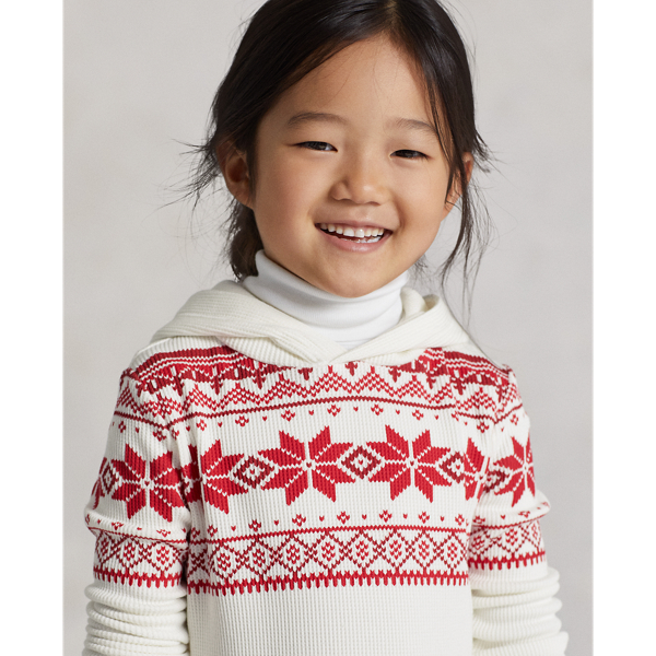 Nevis Fair Isle Waffle-Knit Hooded Dress Girls 2-6x 6