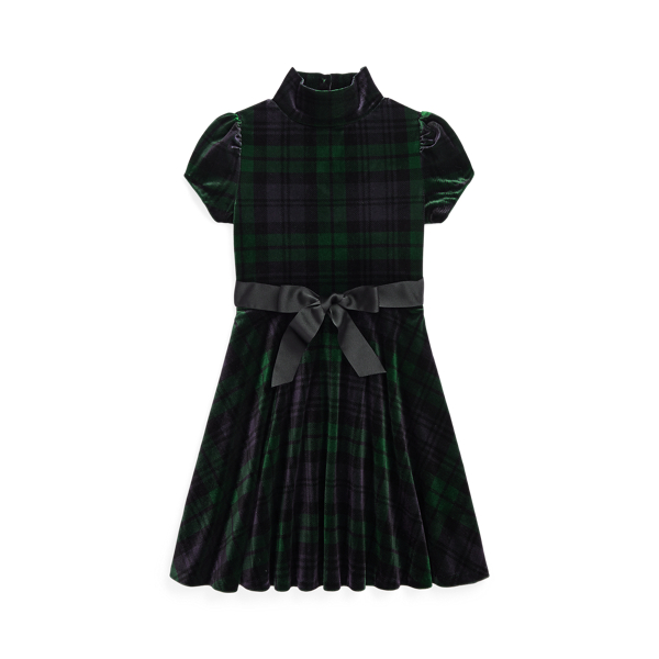 Vestido de velur con cuello vuelto