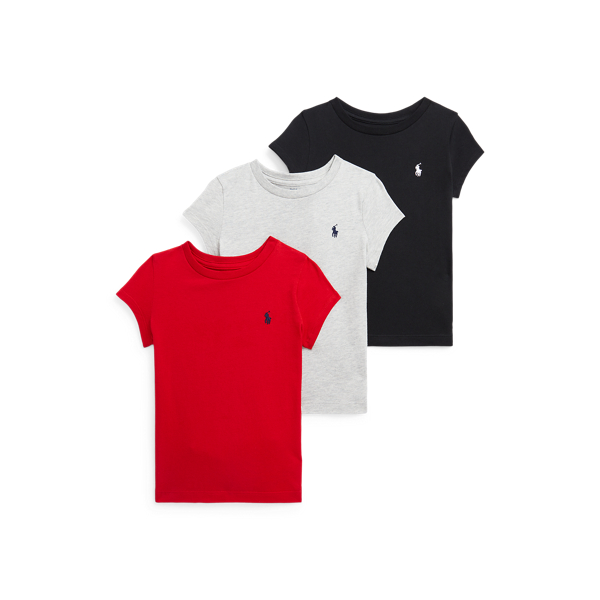 Conjunto de 3 t-shirts em malha de algod&atilde;o Girls 1.5-6.5 Years em 1