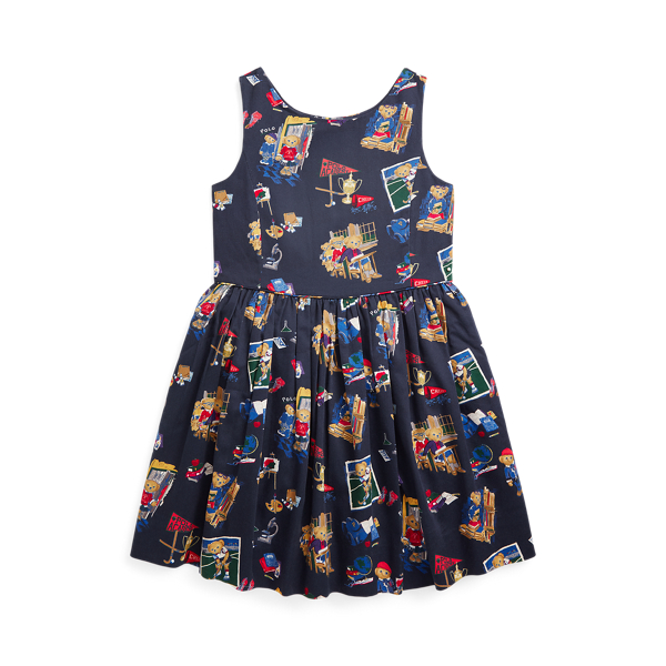 Satinet jurk met Polo Bear Girls 1.5-6.5 Years in 1