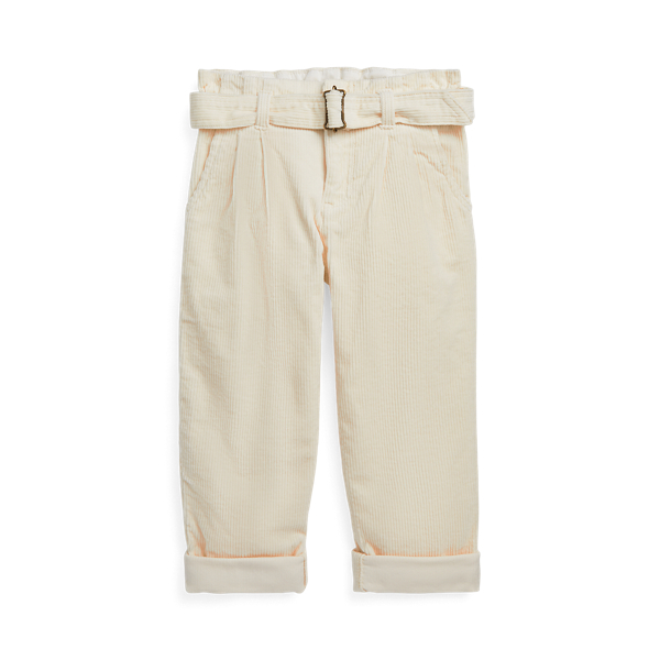 Belted Paperbag Stretch Corduroy Trouser