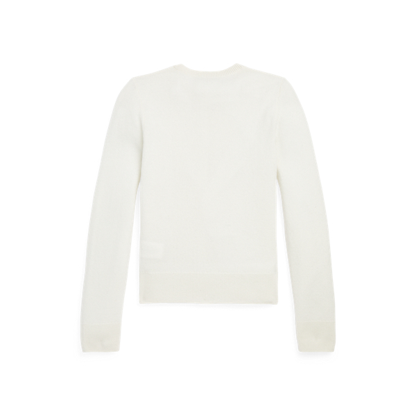 Warm White Patch-Pocket Cashmere Cardigan Girls 7-16 2