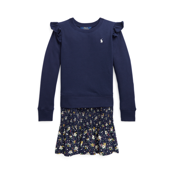 Floral Fleece Sweatshirt Dress