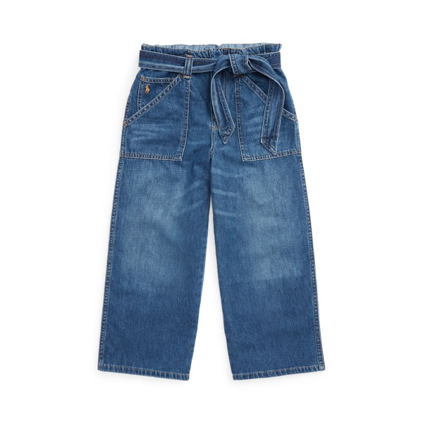 Paperbag-Waist Wide-Leg Jean