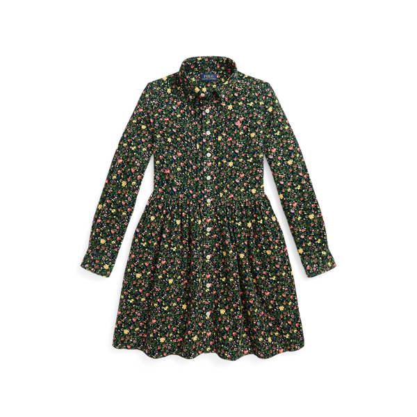 Corduroy overhemdjurk met bloemenprint